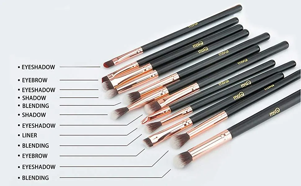 12 Pcs Rose Gold Eye shadow Makeup Brushes Set