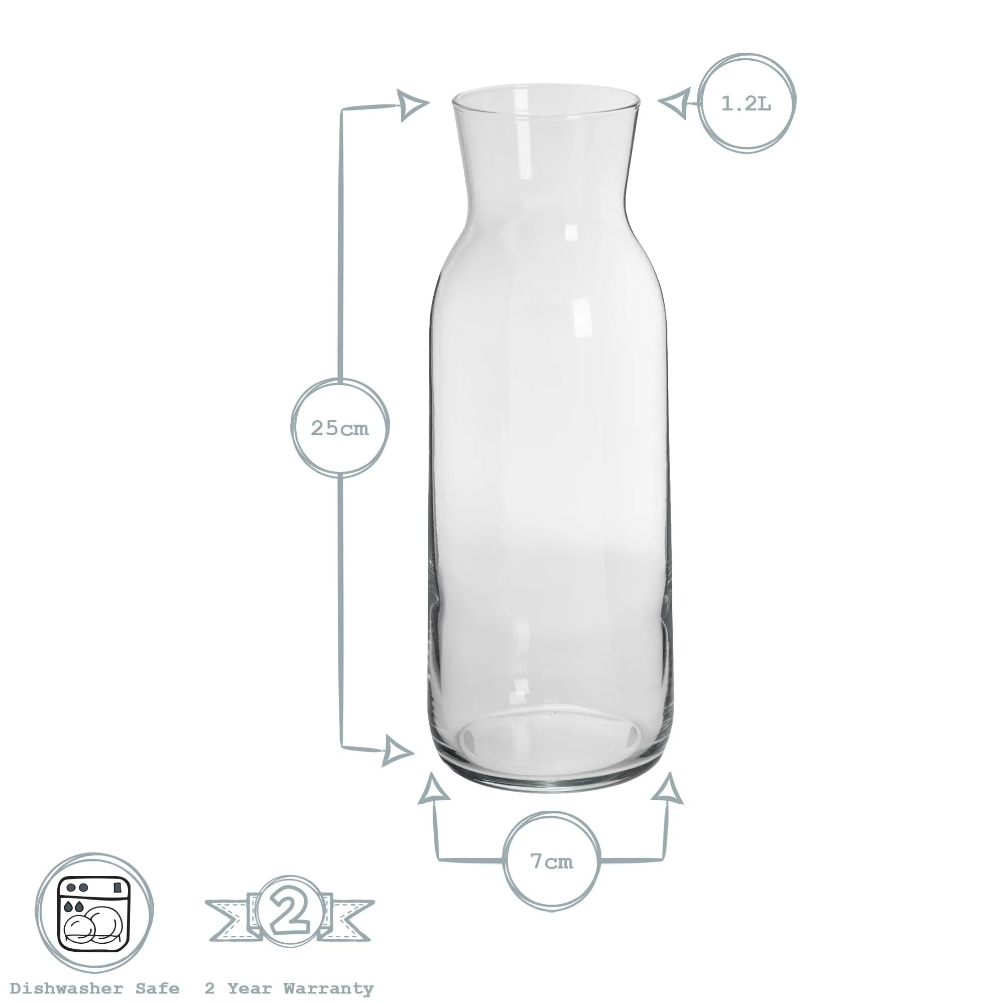 1.2L Brocca Glass Carafe - By Argon Tableware