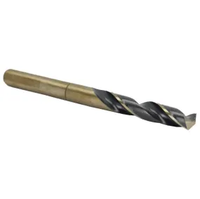 1/2" Reduced Shank Heavy Duty Jobber Drill Bit - Black & Gold - 3/8 Shank