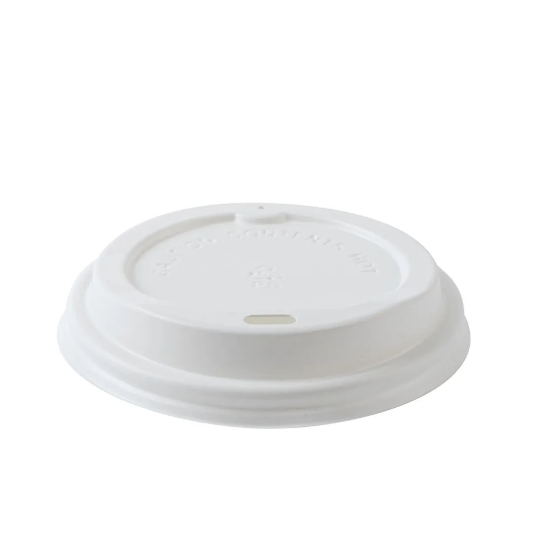 16 oz White Paper Ripple Wall Coffee Cup - with White Lid - 3 1/2" x 3 1/2" x 6 1/4" - 20 count box