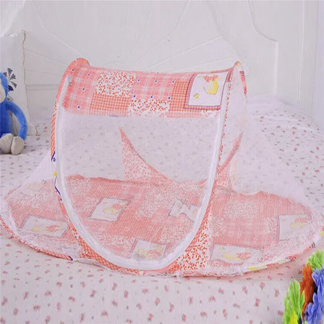 3 Colors Portable Baby Bed Crib Folding Mosquito Net Cushion Mattress Summer Baby Infants Mosquito Polyester Mesh Crib Netting