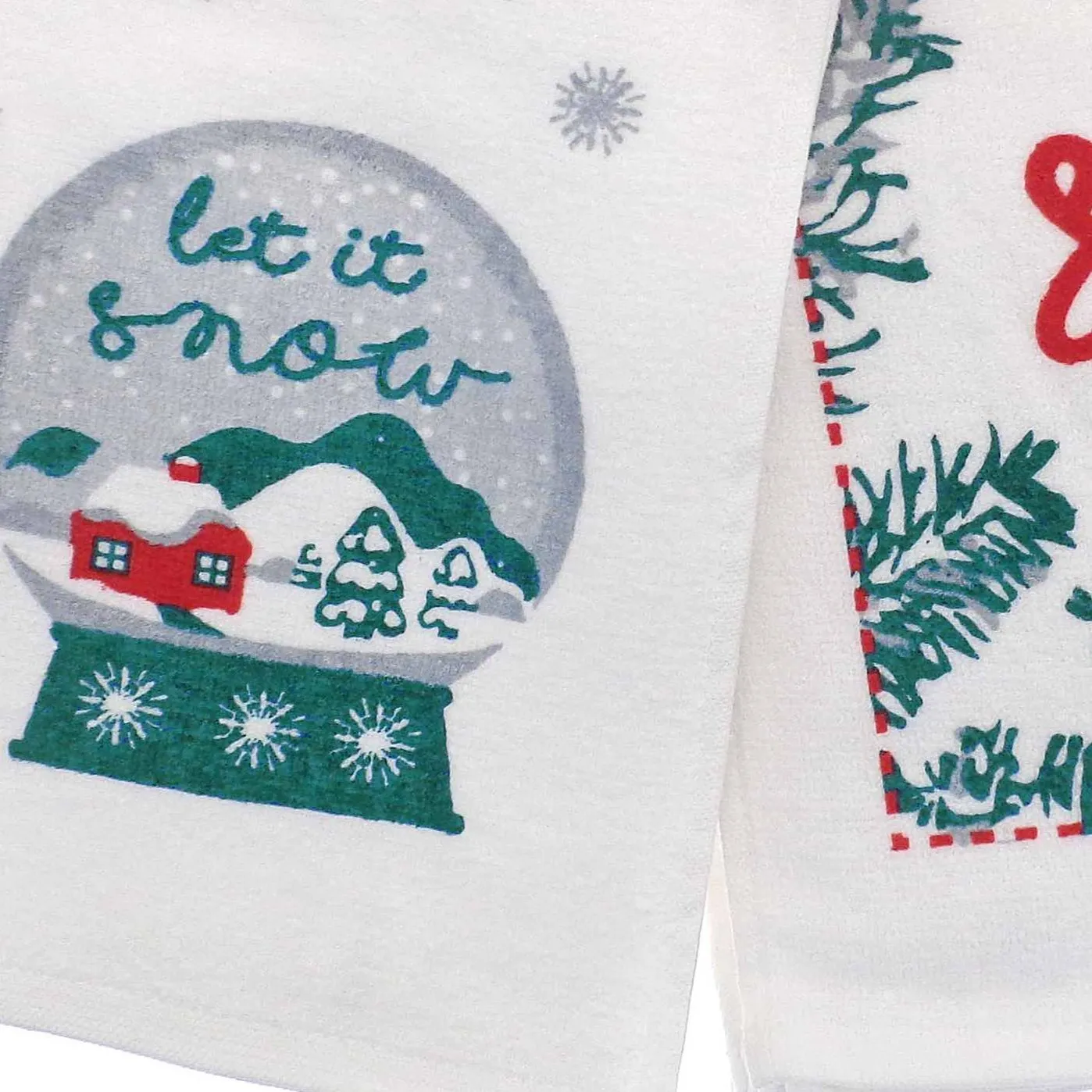 3pk Christmas Novelty Tea Towels -Let it Snow