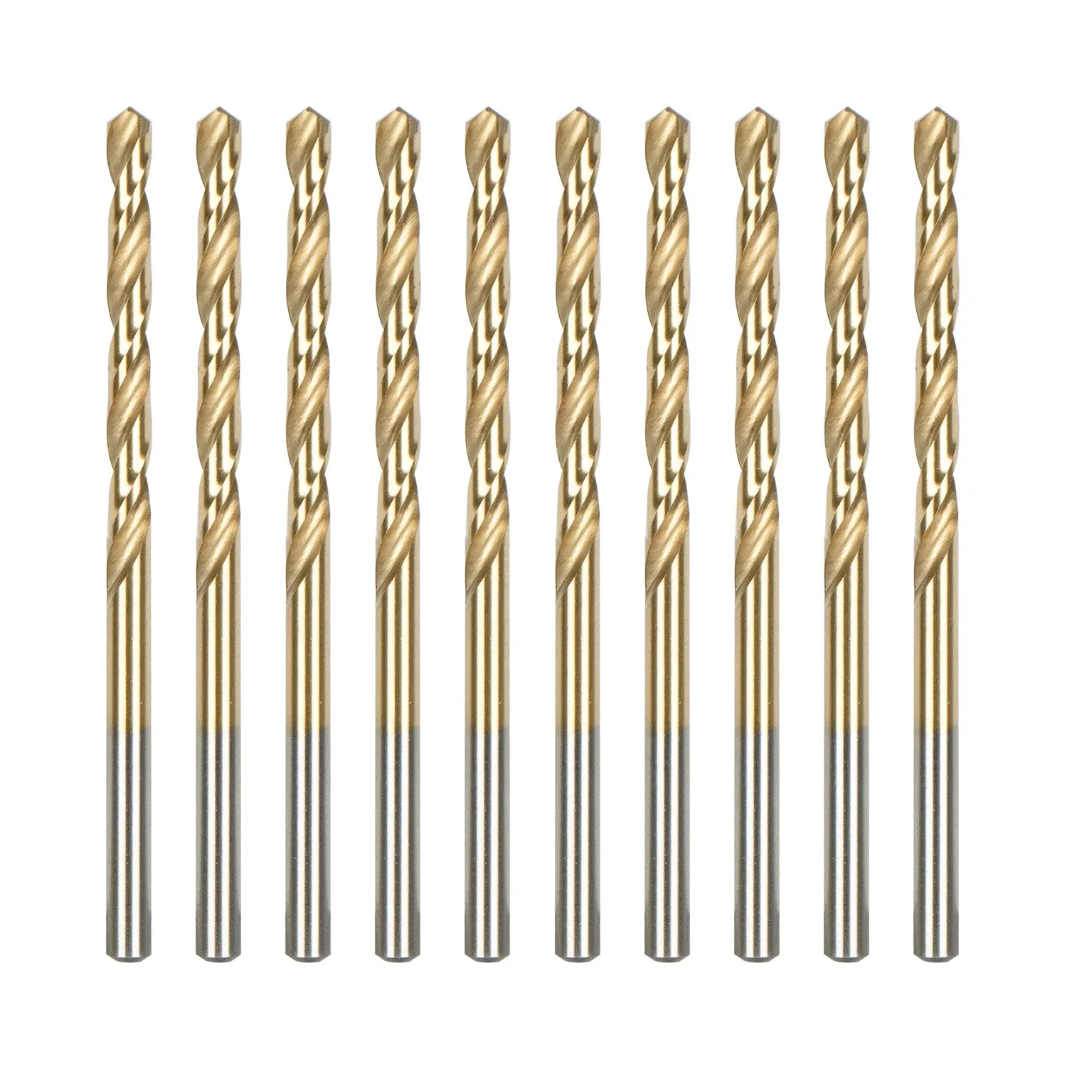 5/32" Titanium Drill Bits, 4341 HSS 118° Metal Drill Bits, 10PCS