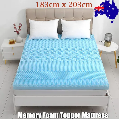 7 Zone Memory Foam Topper Mattress Toppers Cool Gel Pad Mat Medium Firm 8cm Thick 183cm x 203cm