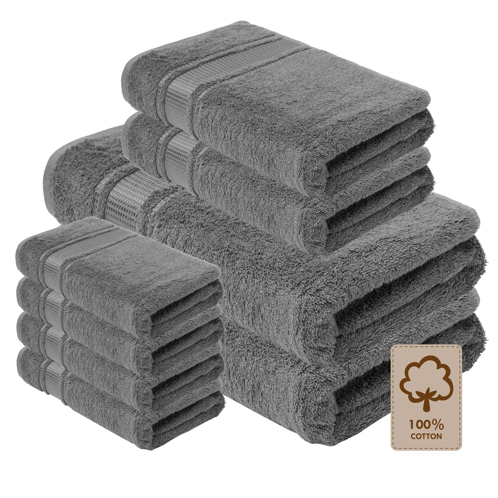 8 Pack Bath Towel Sets