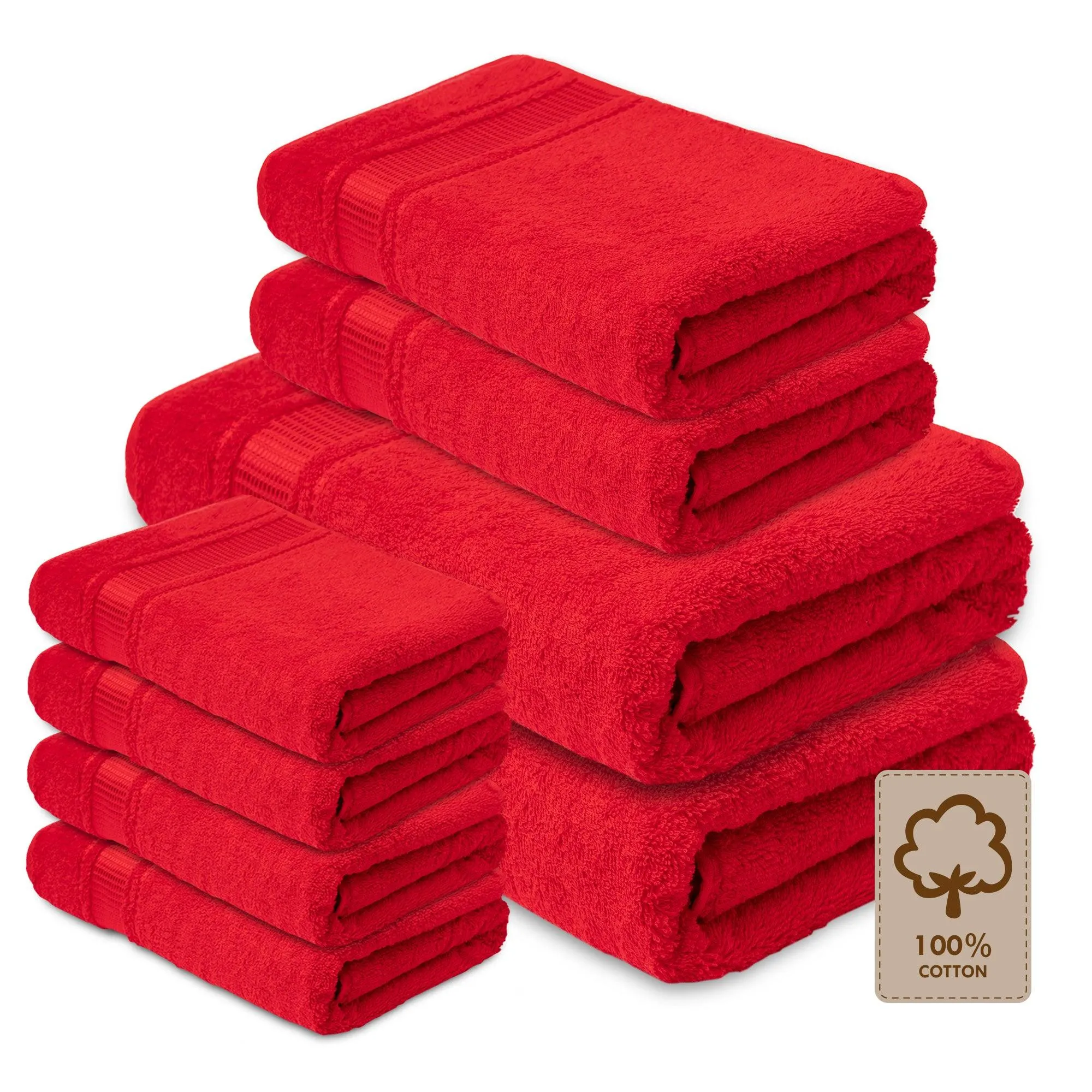 8 Pack Bath Towel Sets