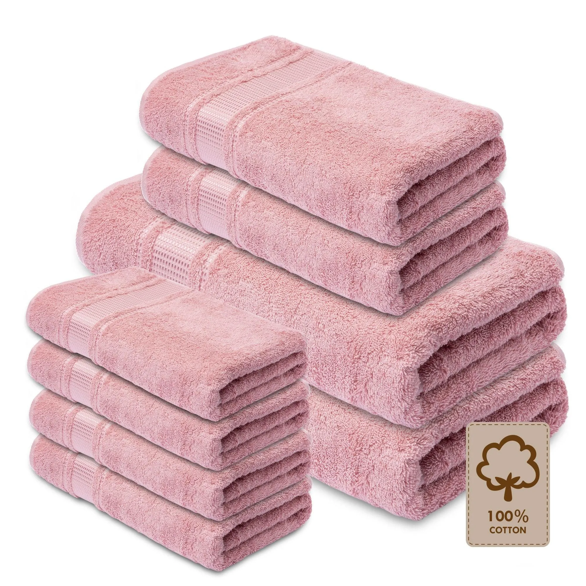 8 Pack Bath Towel Sets