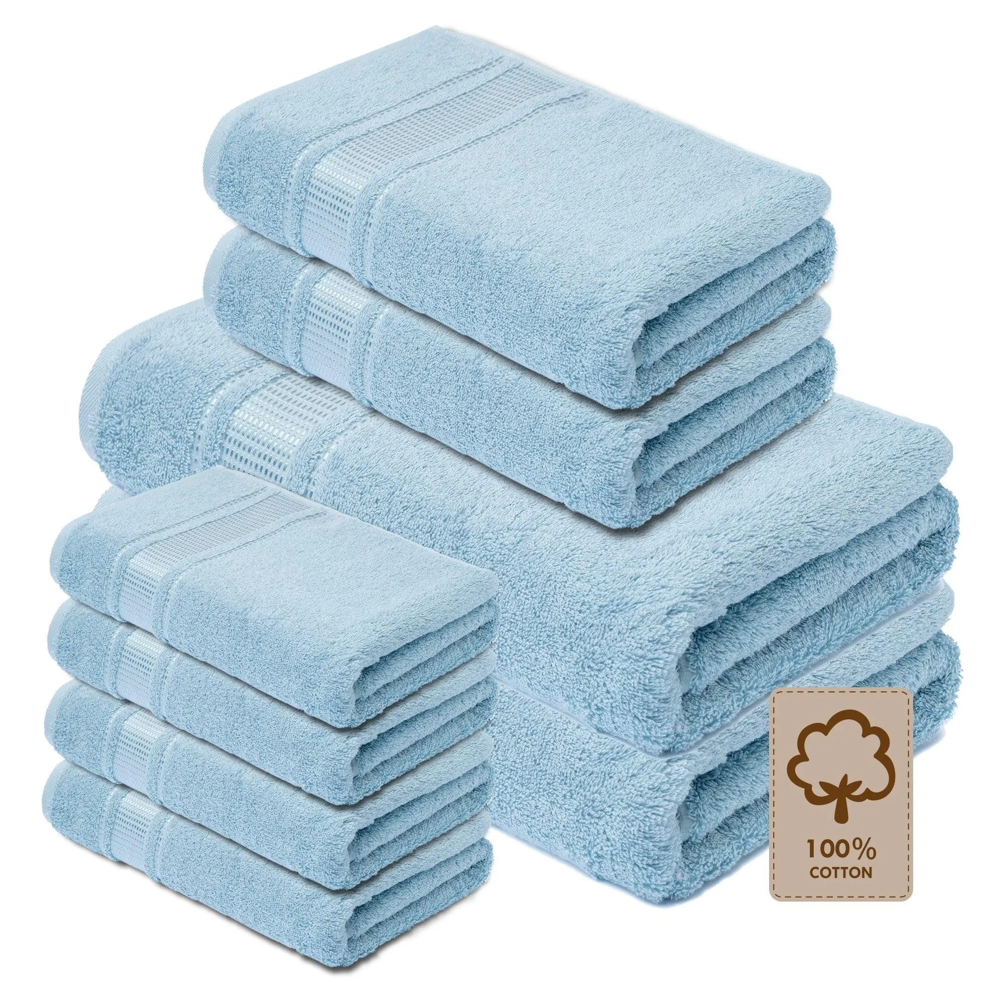 8 Pack Bath Towel Sets