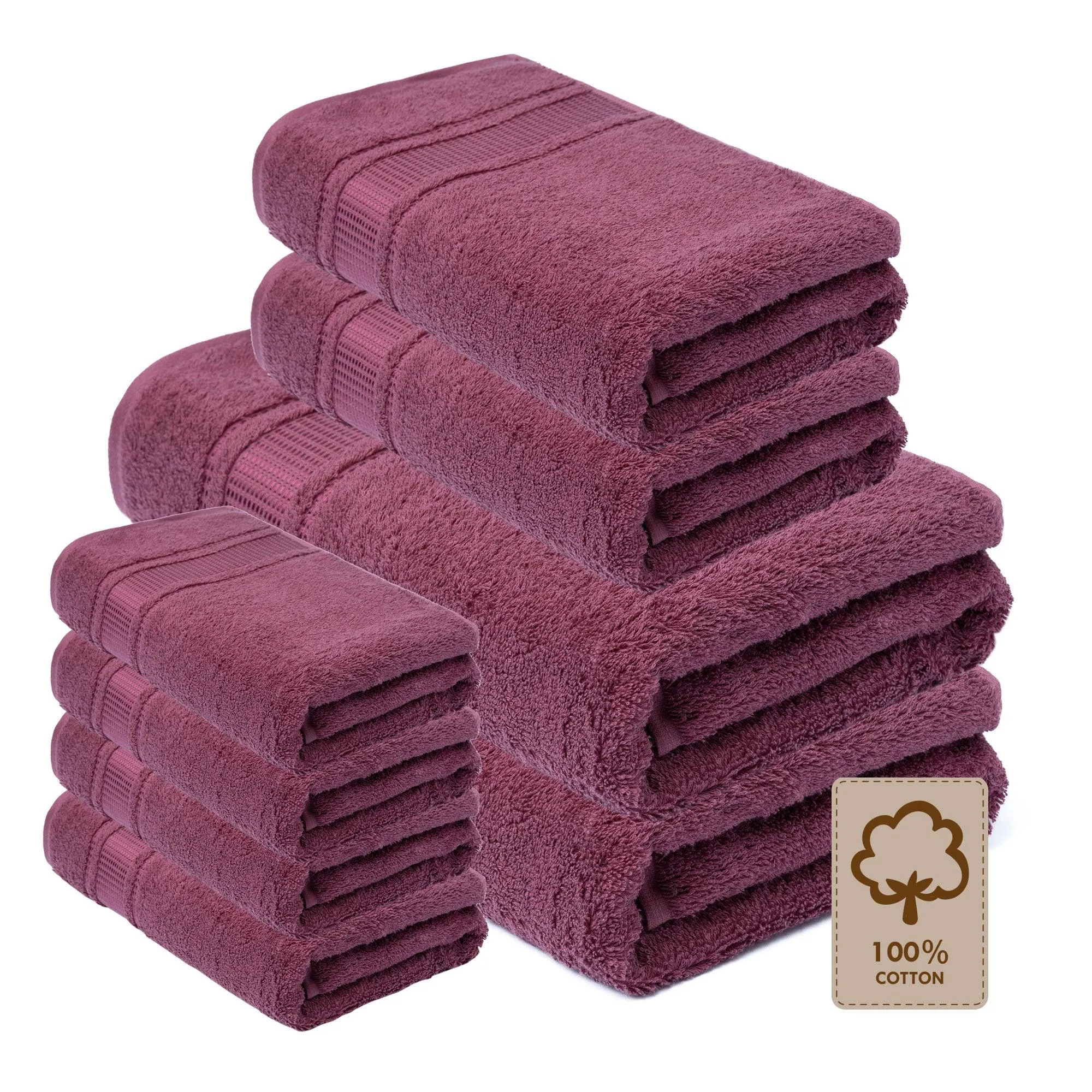 8 Pack Bath Towel Sets