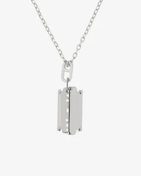 A Vanitas - Razor Dog Tag Large Necklace - (Sterling Silver)