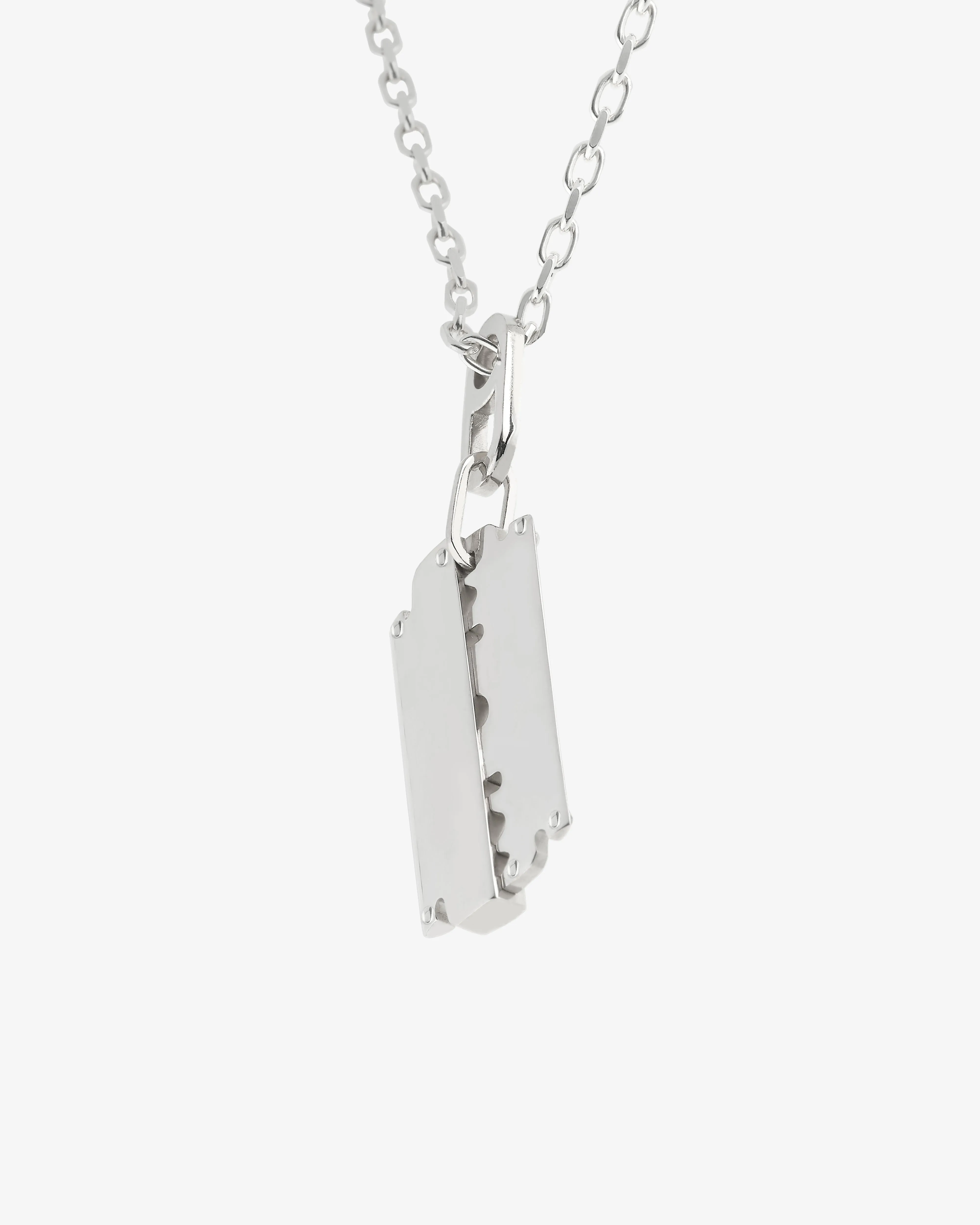 A Vanitas - Razor Dog Tag Large Necklace - (Sterling Silver)