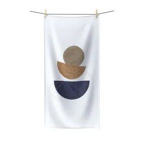 Abstract Boho Bath Towel |  Mid Century Navy Beige White