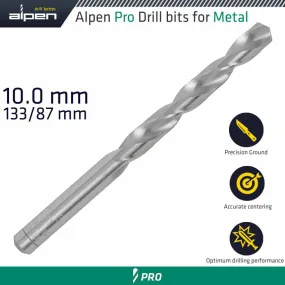 ALPEN ALPEN PRO HSS 10MM DRILL DIN 338 RN 135 SPLIT POINT PLASTIC WALLET ALP1840100