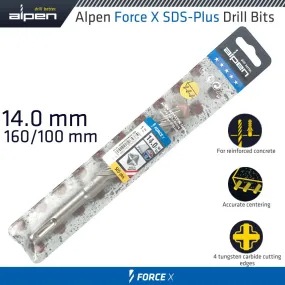 ALPEN FORCE X 14.0 x 160/100  SDS-PLUS DRILL BIT X4 CUTTING EDGES ALP815014