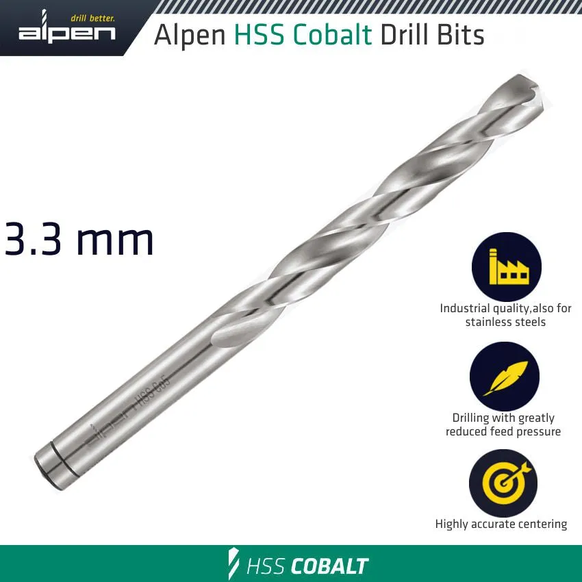 ALPEN HSS COBALT BULK DIN 338 RN,  3.3 ALP6130033