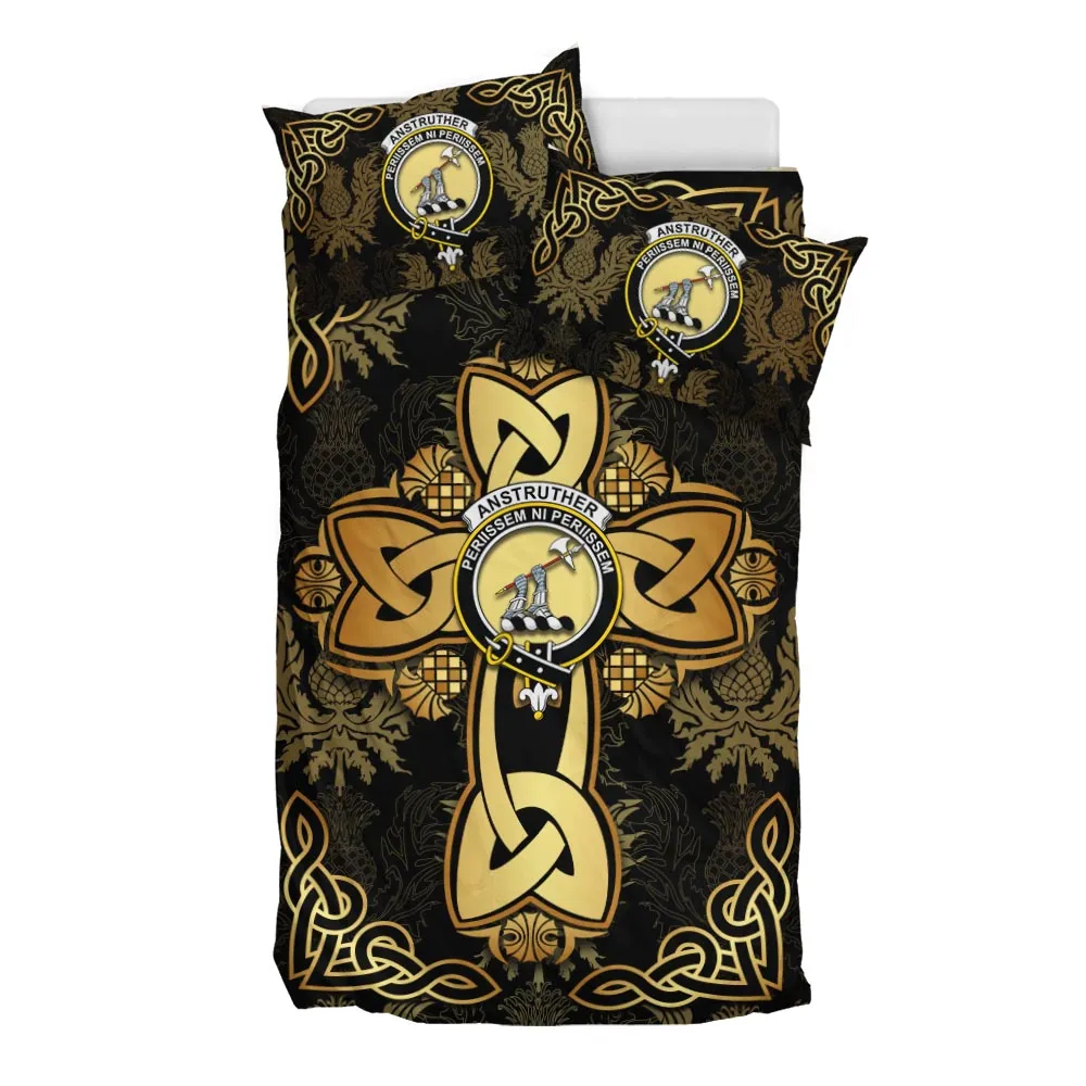 Anstruther Clan Bedding Sets Gold Thistle Celtic Style