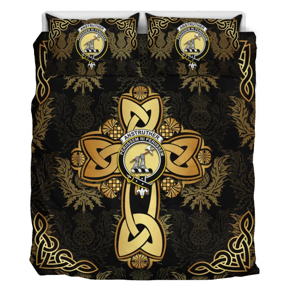 Anstruther Clan Bedding Sets Gold Thistle Celtic Style