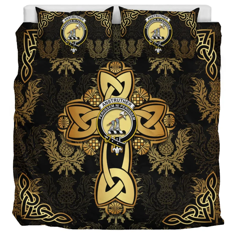 Anstruther Clan Bedding Sets Gold Thistle Celtic Style