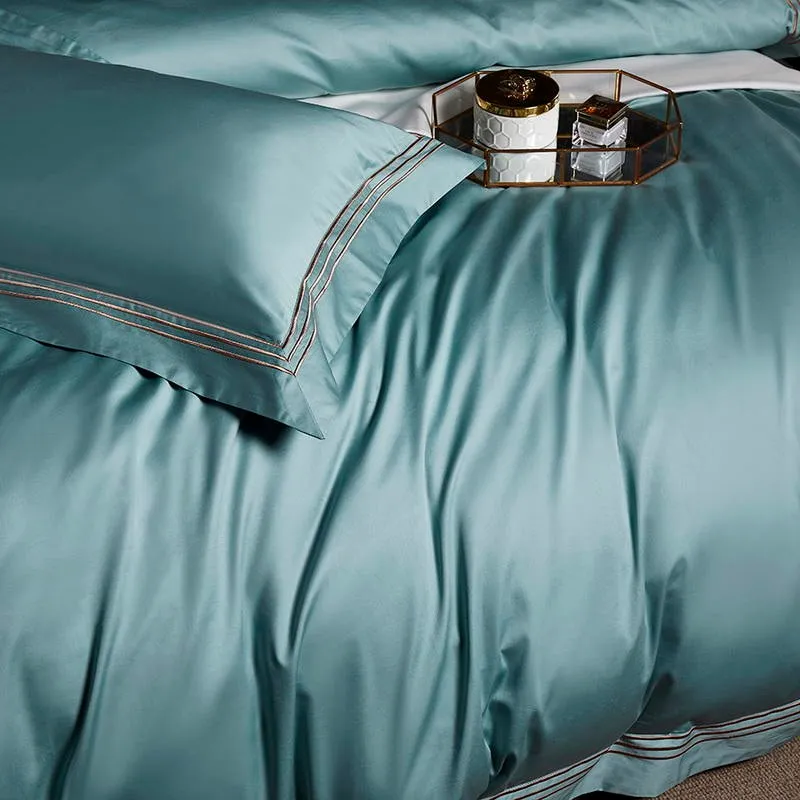 Aquamarine Embroidered Bedding Set