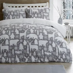 Artic Animals Duvet Cover Set by Fusion Christmas in Grey