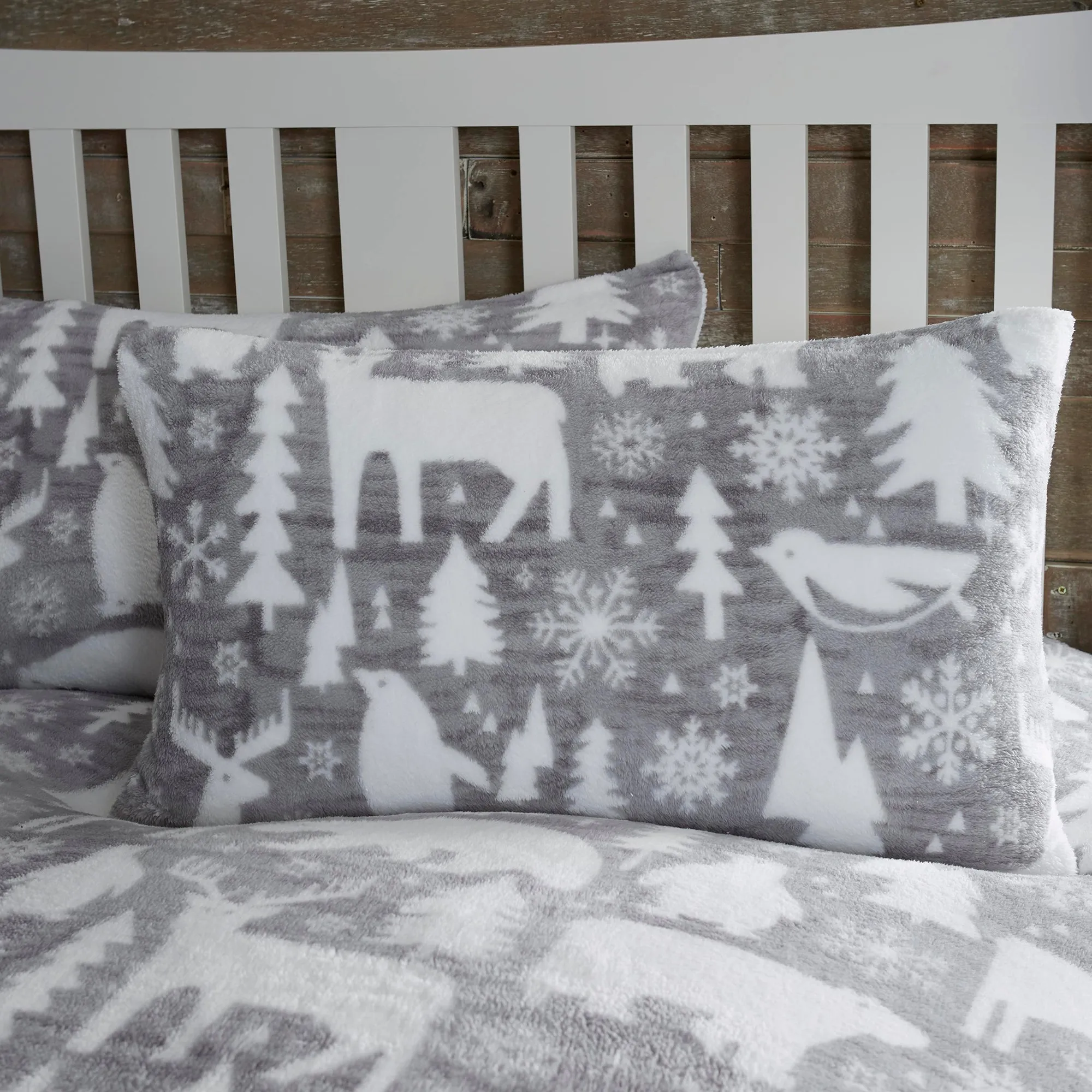 Artic Animals Duvet Cover Set by Fusion Christmas in Grey