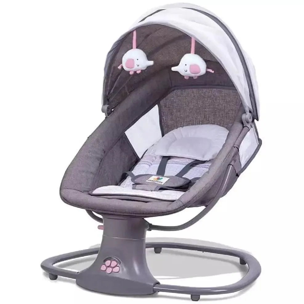 Baby Swing for Infants 3-in-1 Adjustable backrest Baby Bouncer Electric Adjustable Rocking Chair rocker, sleeper and bassinet PINK