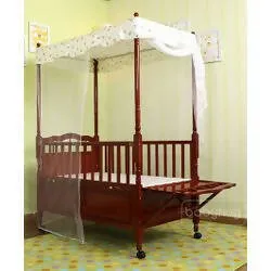 BABYHUG Windsor 2 in 1 Wooden Baby Cot With Cradle & Storage Space, Dimensions: 114.5×70.5×28 cm