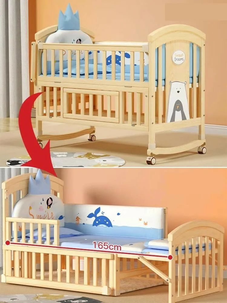 BABYTEDDY ® 12 in 1 Patented Multifunctional Baby Crib, Dimensions: 115×60×15 cm