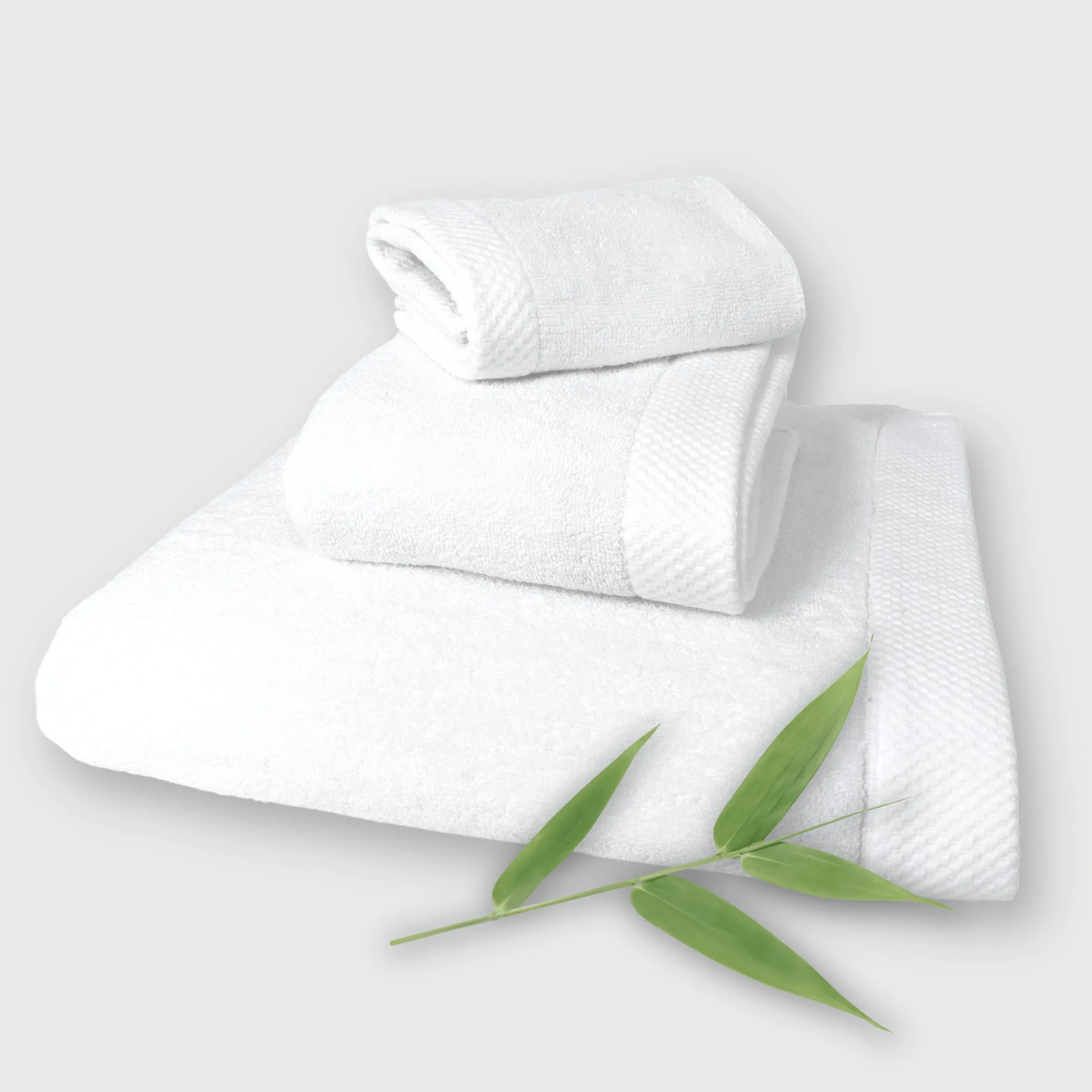 Bamboo Towel Set 3pc from BedVoyage Luxury Viscose - White