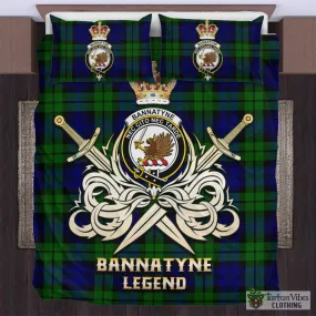 Bannatyne Tartan Bedding Set with Clan Crest and the Golden Sword of Courageous Legacy