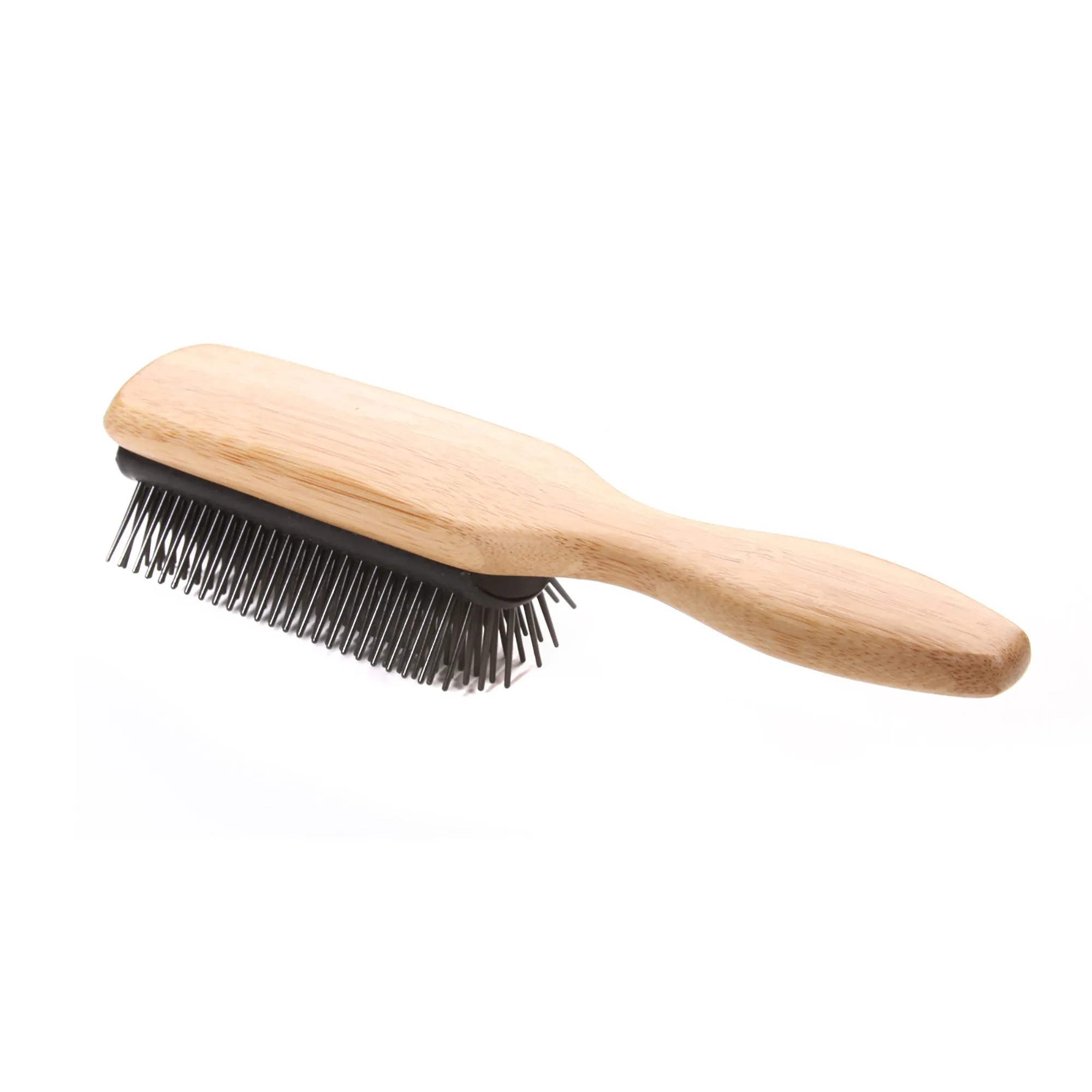 Bass Brushes 201 Jet Black | Classic 9 Row Style Hairbrush with Nylon Pins