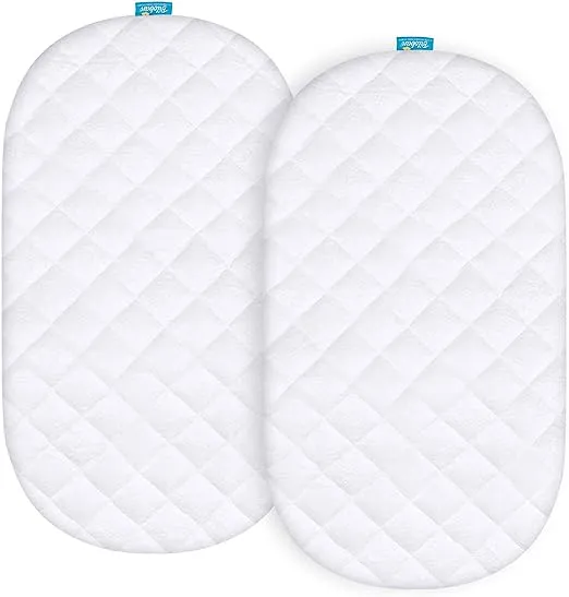 Bassinet Mattress Pad Cover - Fits Dream On Me Lacy Portable 2-in-1 Bassinet, 2 Pack, Bamboo, Waterproof