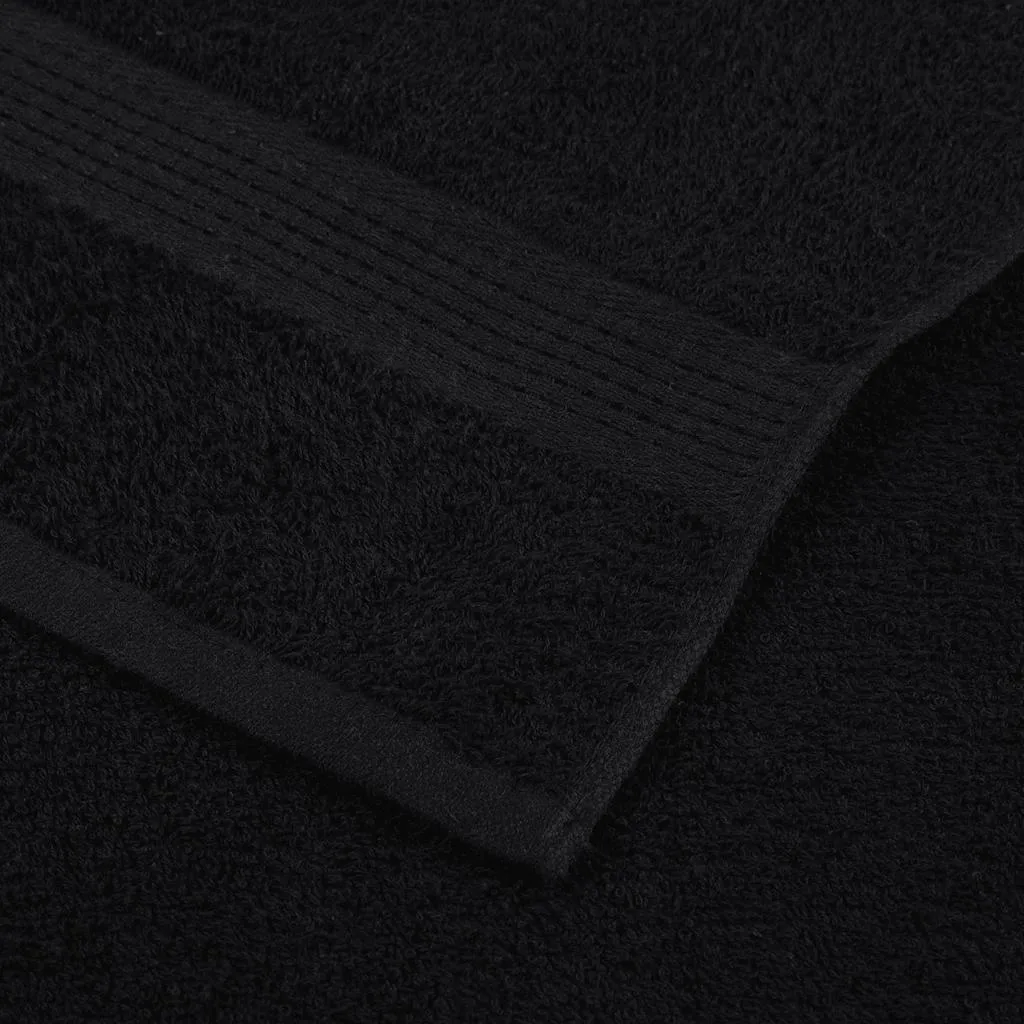 Bath Towels 10 pcs Black 100x150 cm 360 gsm 100% Cotton