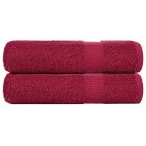 Bath Towels 2 pcs Bordeaux 100x150 cm 360 gsm 100% Cotton