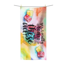 Beach Towel,  Dice, Yes I really do need all these Dice, Polycotton Towel