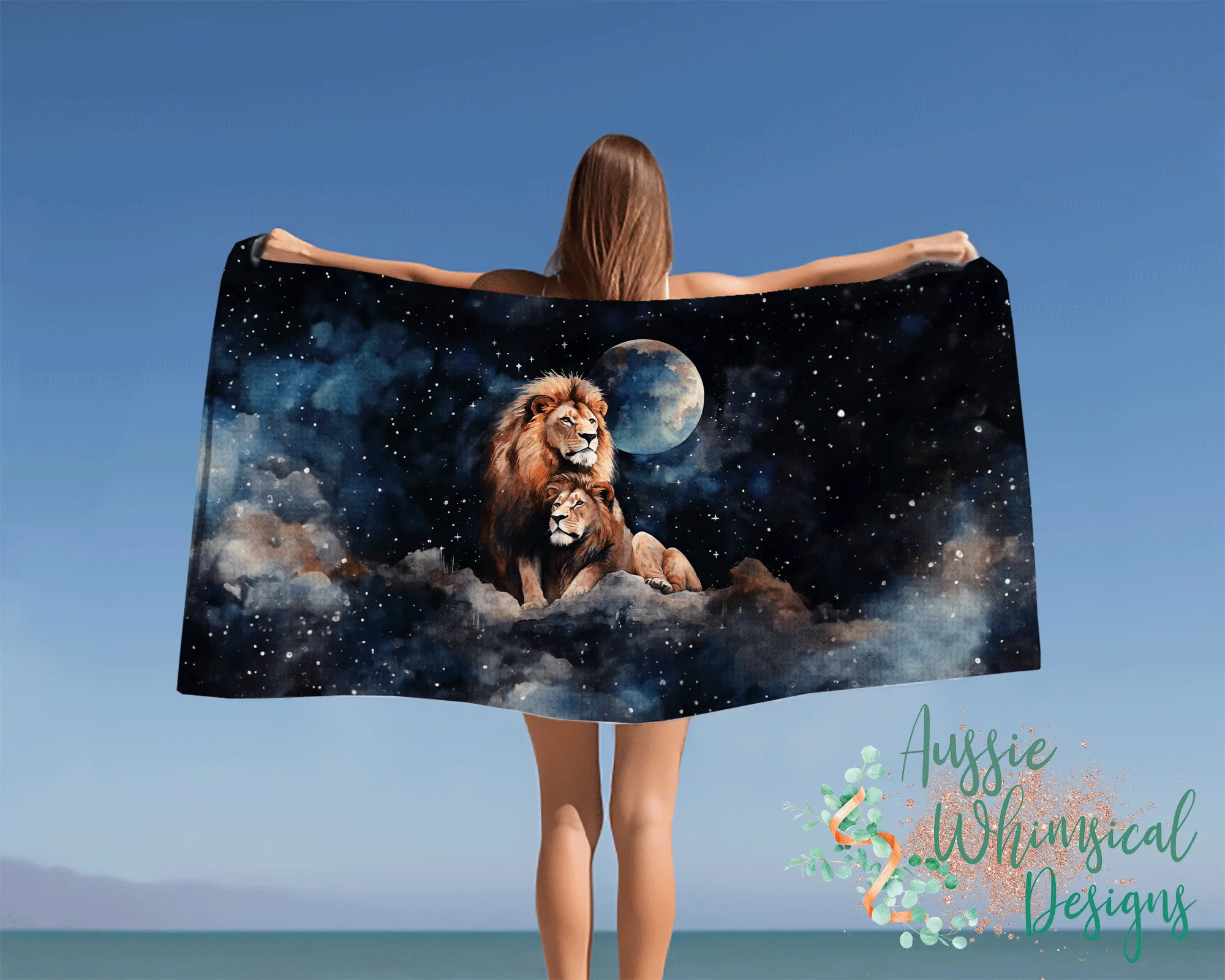 Beach Towel, Lions, Polycotton Towel