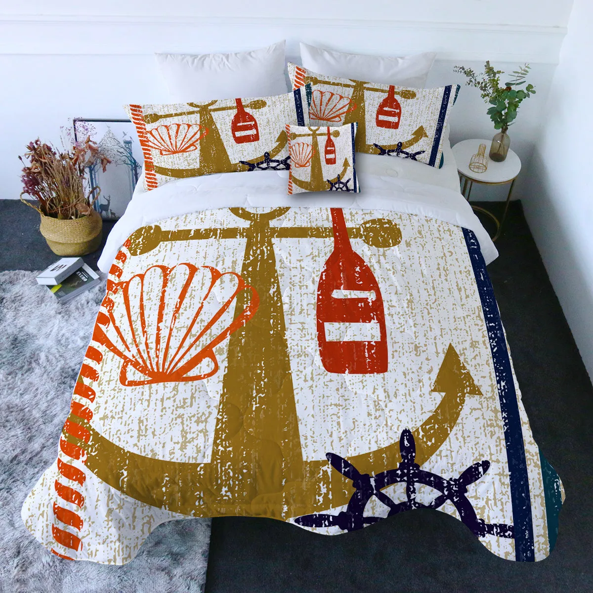 Beachy Anchor Quilt Set