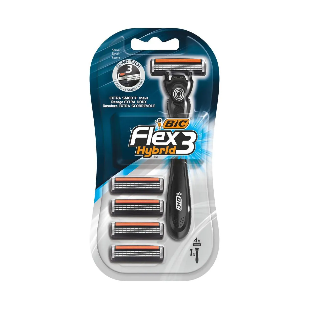 BIC Flex 3 Hybrid Triple Blade Razor With 4 Cartridges