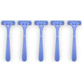 Blue Disposable Razors 5 Pack - Shaving Essentials Grooming Hygiene Men's Women's Care