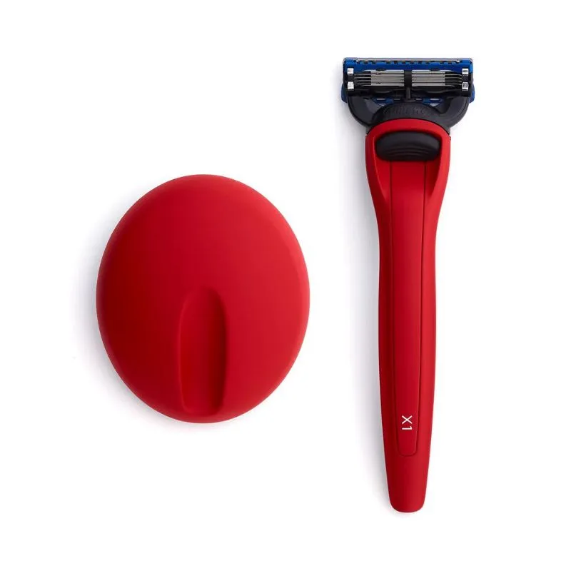 Bolin Webb X1 Matte Red Razor and Stand - Gillette Fusion 5