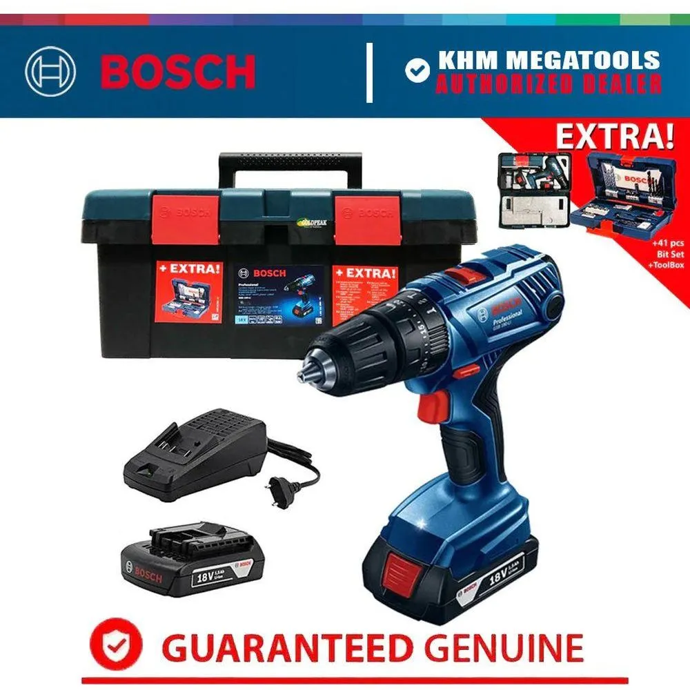 Bosch GSB 180-Li Cordless Hammer Drill   41 pcs Bit Set and Case