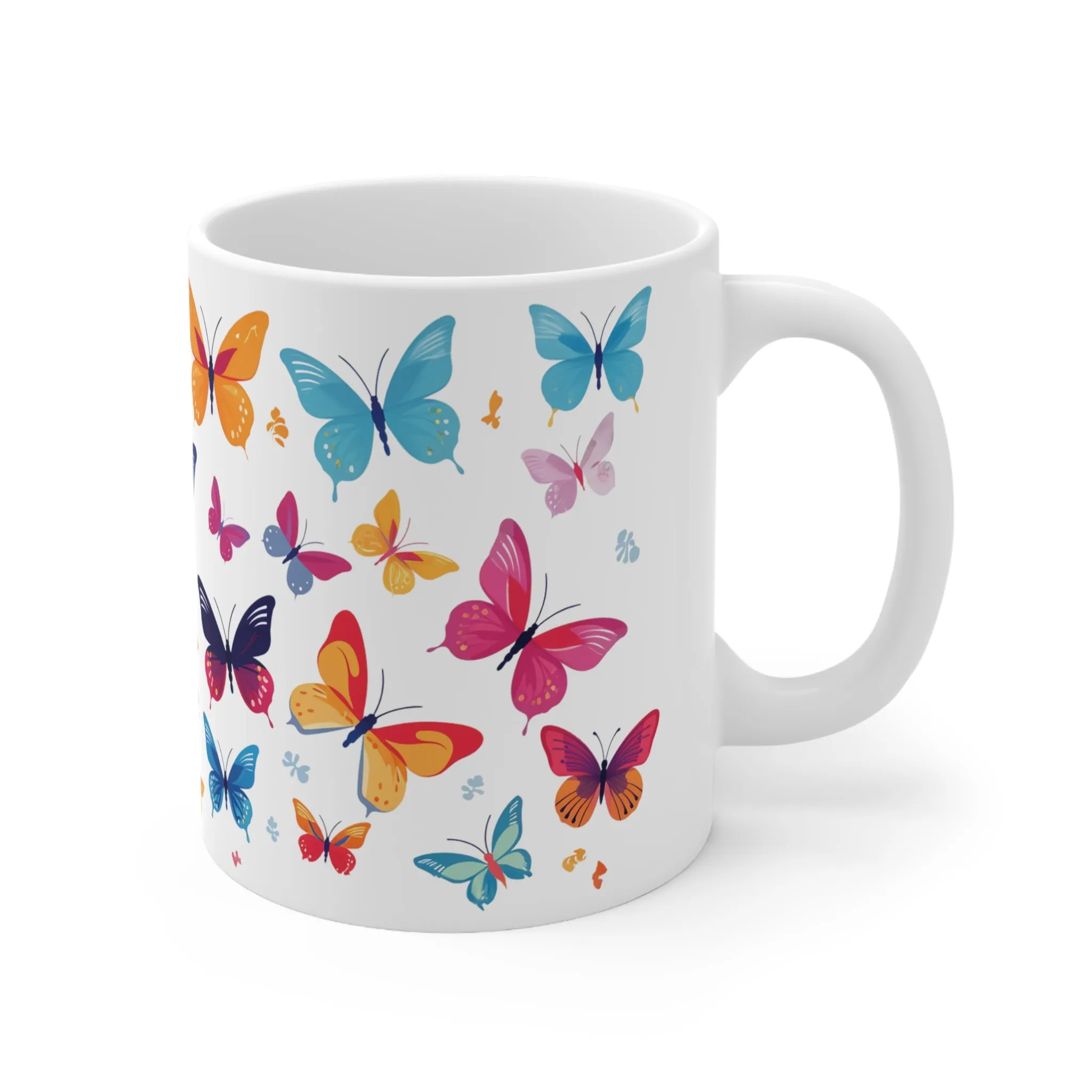 Butterfly Mug, Colorful Butterfly Tea Cup, Mother's Day Gift, Butterfly Pattern Mug, Butterfly Lover Mug, Butterfly Gift Idea, Gift for her