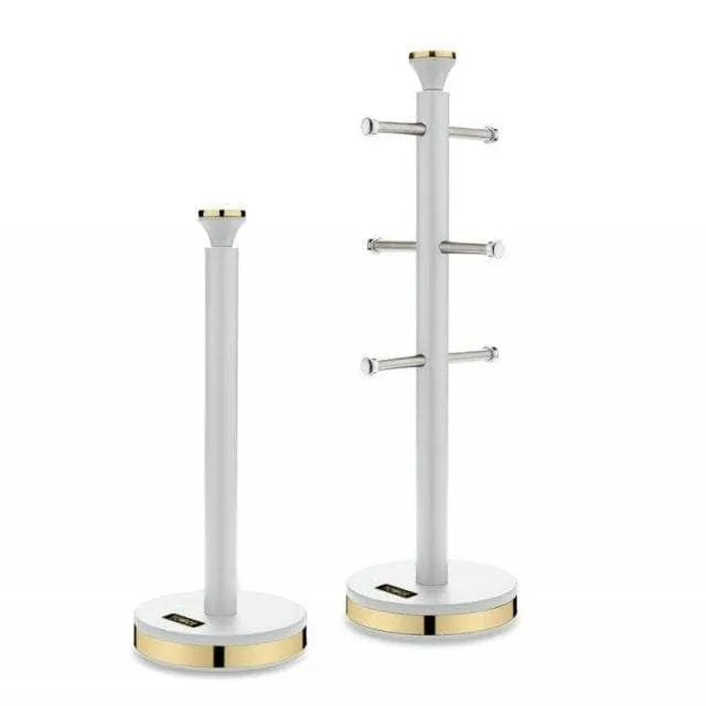 Cavaletto Kitchen Towel Holder & Mug Tree Set - White