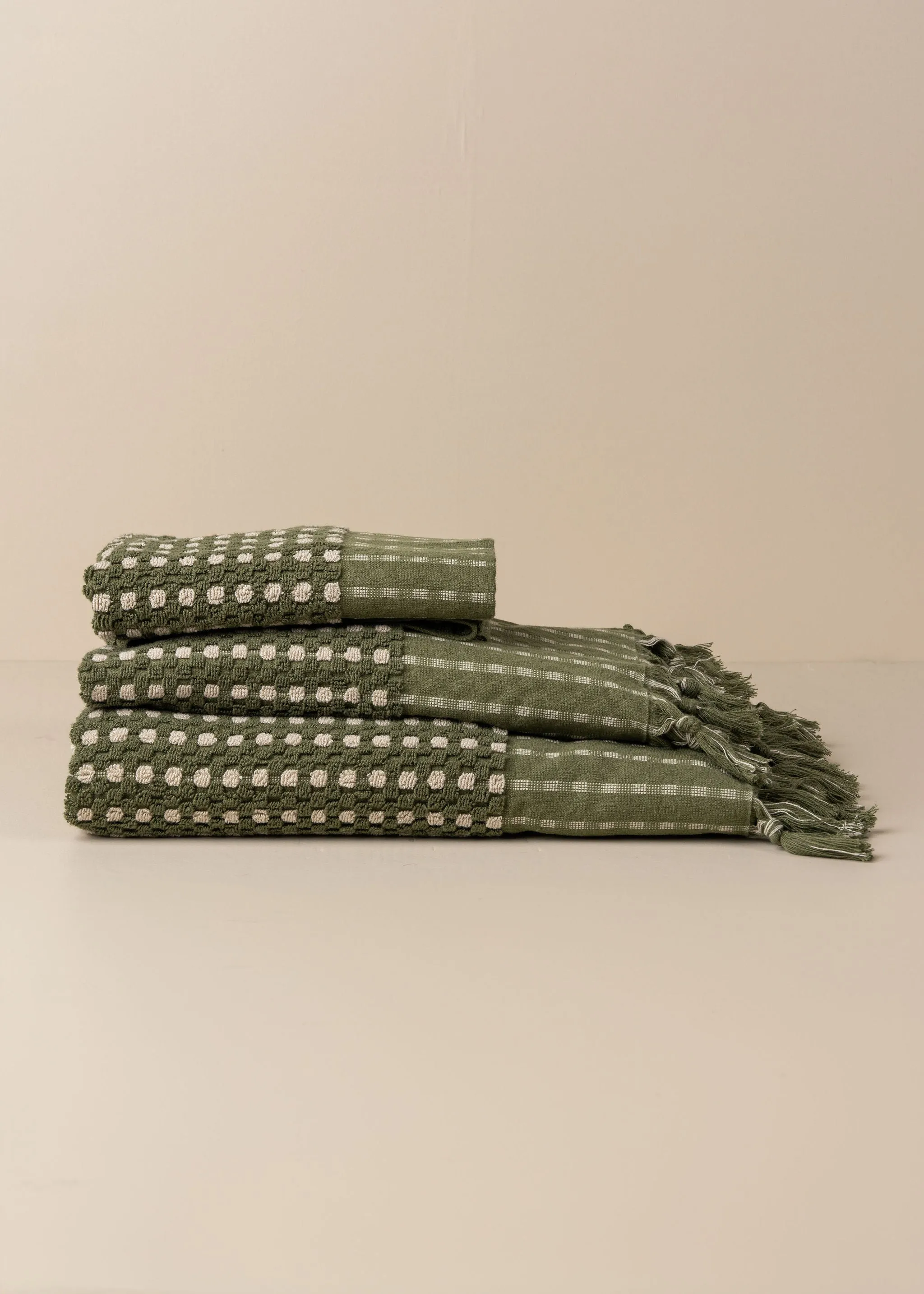 Chickpea Bath Sheet Collection - Olive/Stone