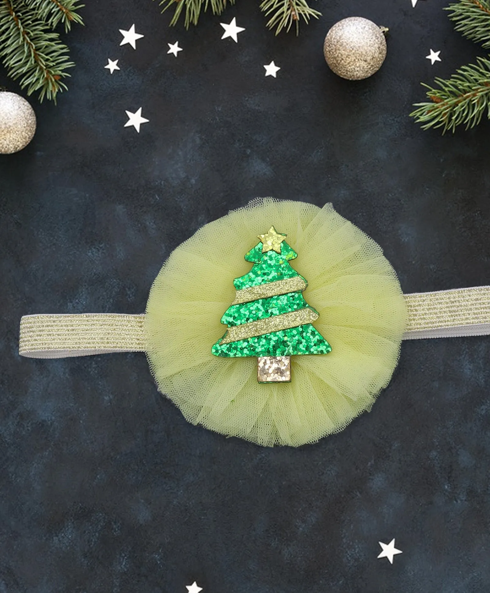 Christmas Tree Headband - Yellow