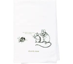 Church Mice Flour Sack Kitchen Tea Towel