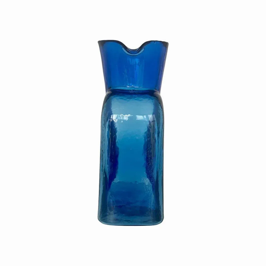 Classic Blenko Blue Glass Water Carafe/Pitcher/Vase