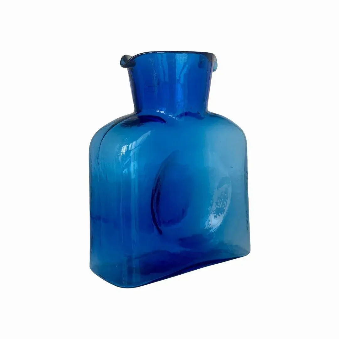 Classic Blenko Blue Glass Water Carafe/Pitcher/Vase