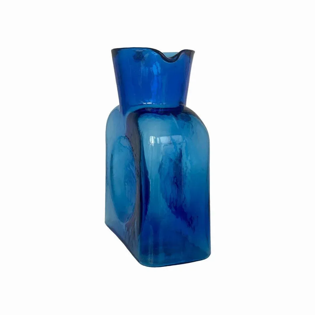 Classic Blenko Blue Glass Water Carafe/Pitcher/Vase