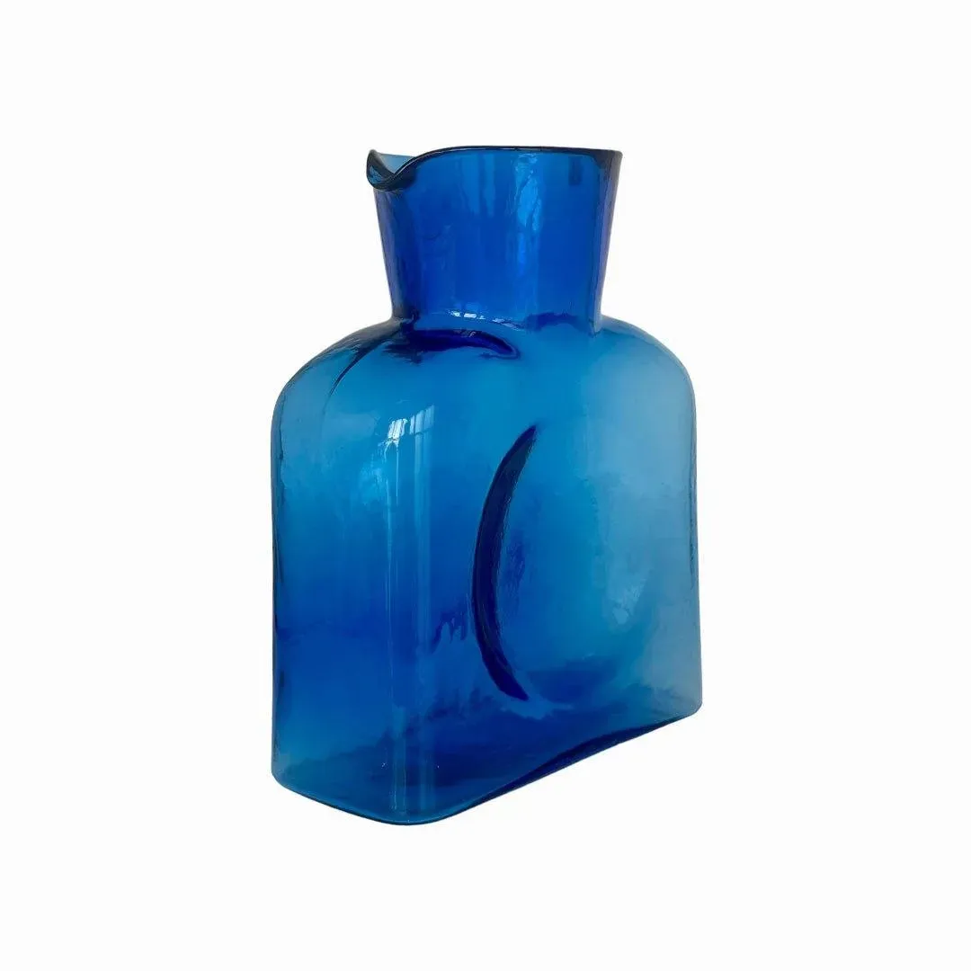 Classic Blenko Blue Glass Water Carafe/Pitcher/Vase